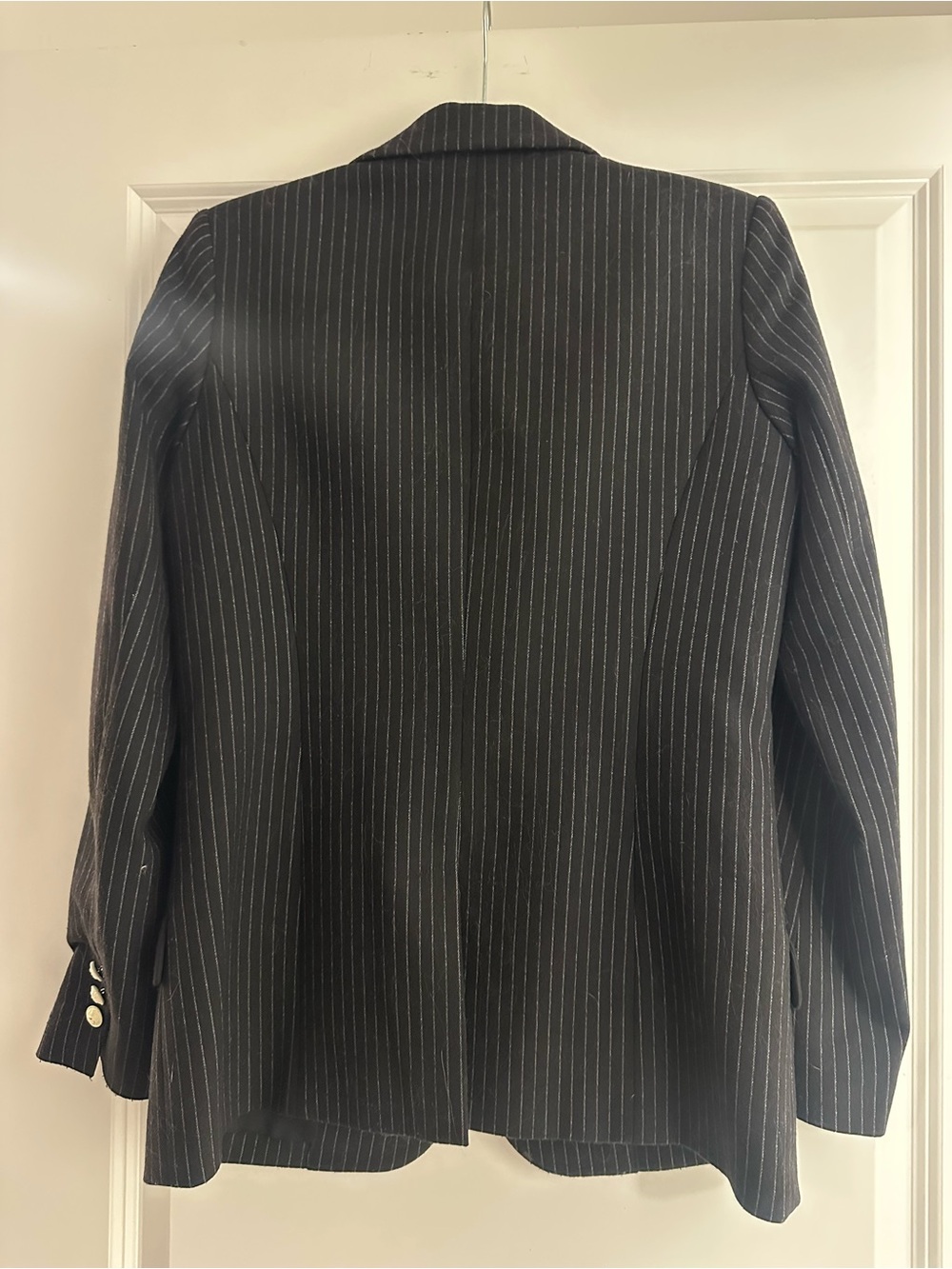 Laveer black  Pinstripe Blazer with Gold Crest - Picture 4 of 6